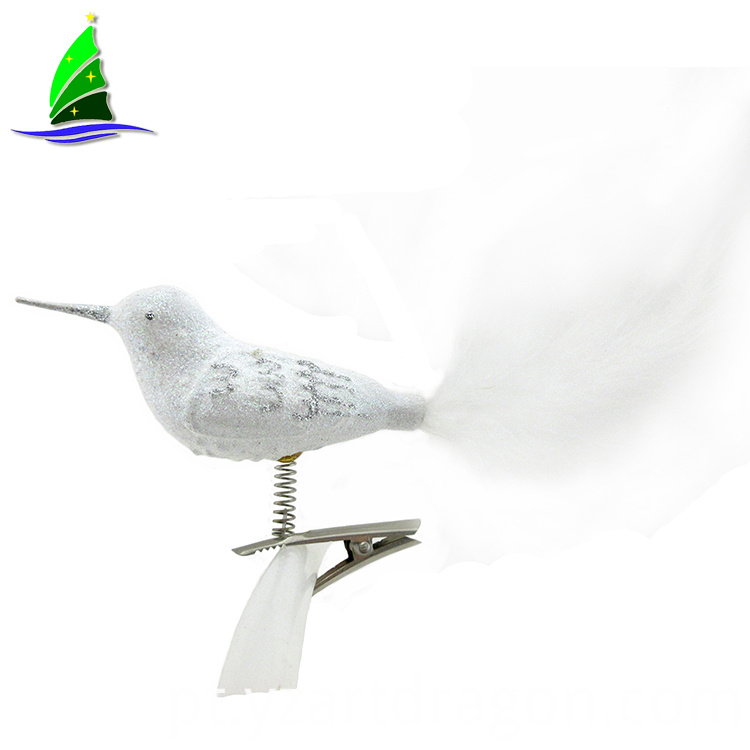 Ornamentos de Natal de pássaro branco White Bird Christmas Ornaments